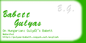 babett gulyas business card